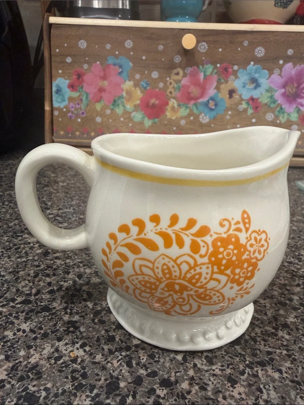 The PioneerWoman Flea Market Floral Stoneware Cream Pitcher